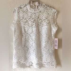Nanette Lepore Canoli Cream Large Lace Top NWT
